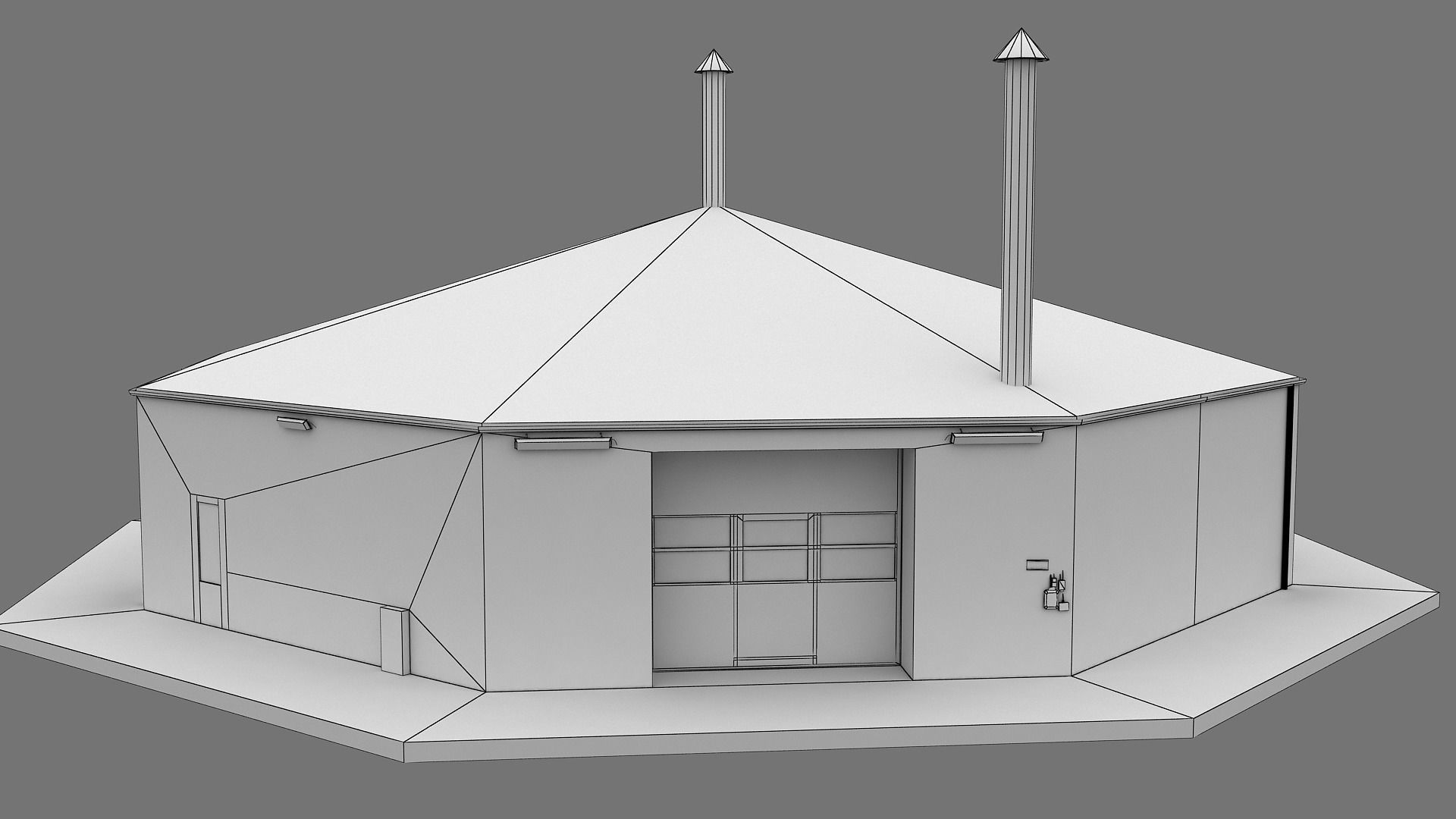 Realistic European City Block Building 22 Low-poly 3D model_12