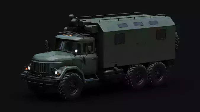 Soviet Army Command Vehicle Low-poly 3D model