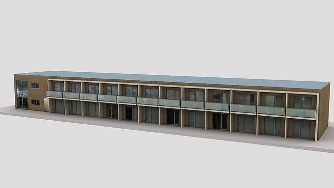Realistic European City Block Building 23 Low-poly 3D model