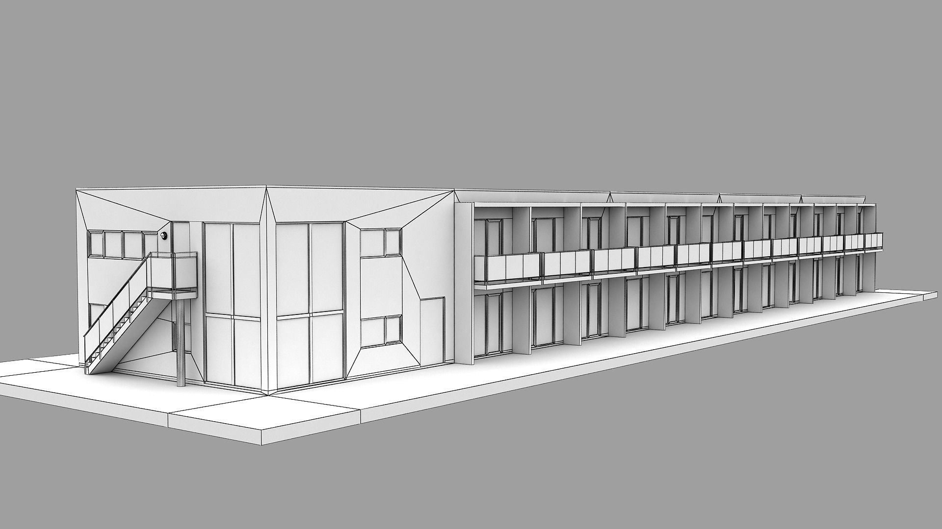 Realistic European City Block Building 23 Low-poly 3D model_12