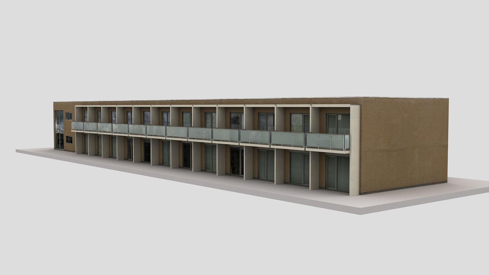 Realistic European City Block Building 23 Low-poly 3D model_2