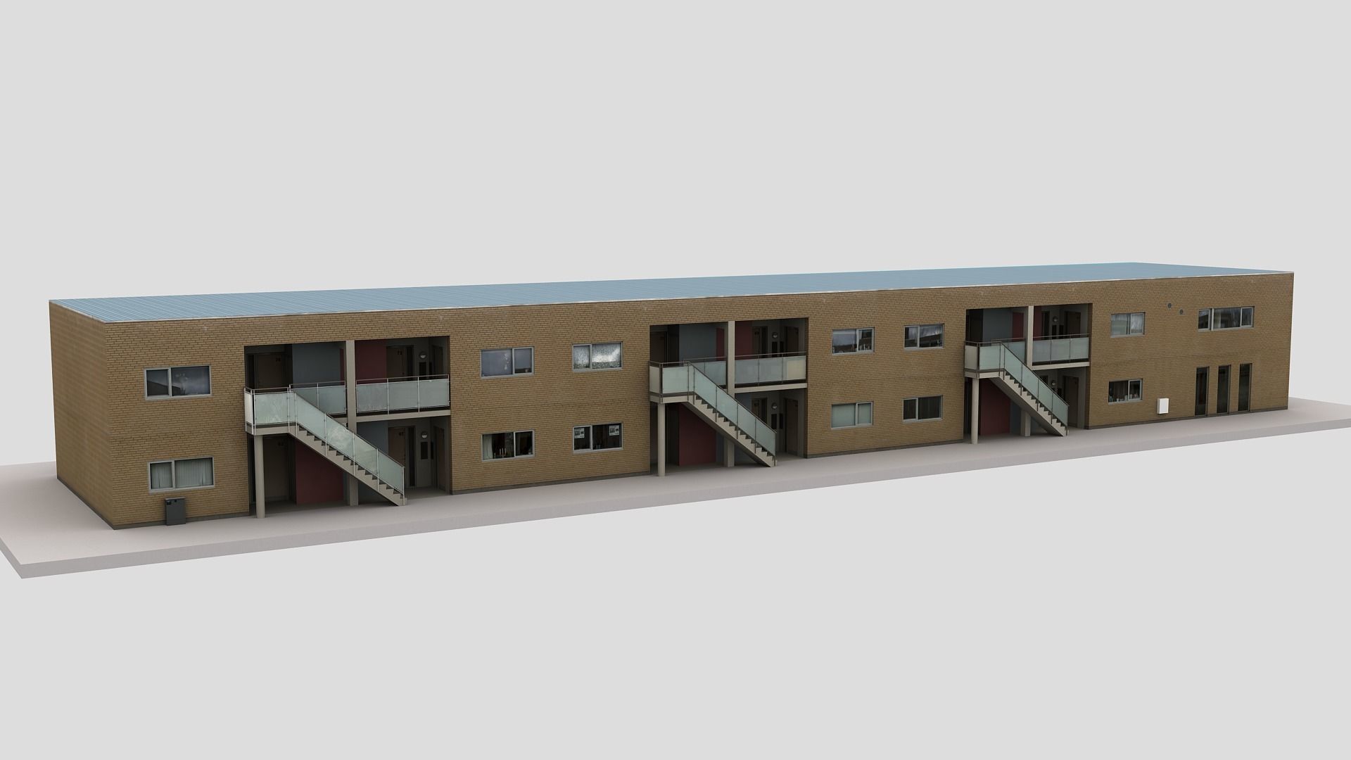 Realistic European City Block Building 23 Low-poly 3D model_1