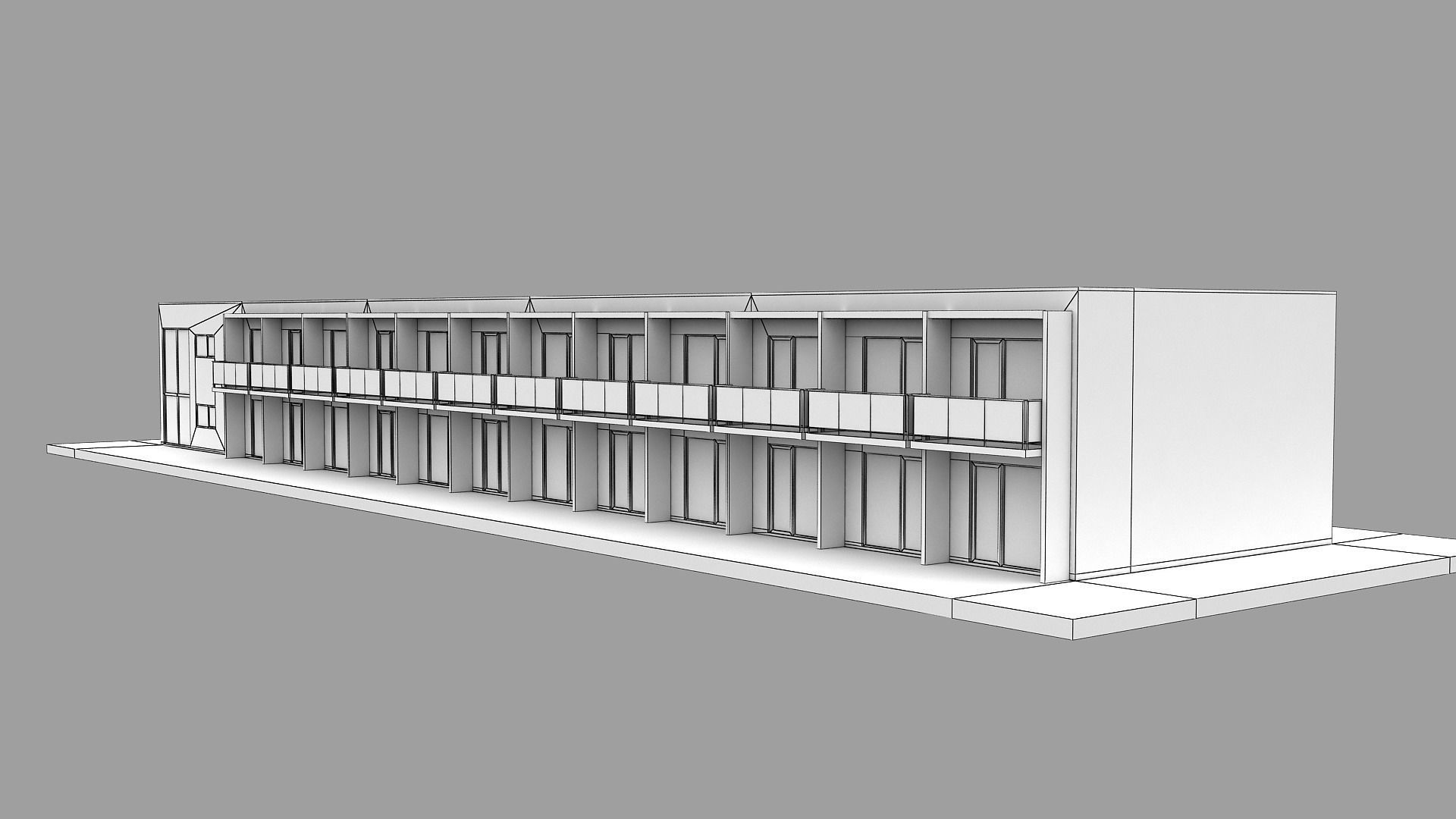 Realistic European City Block Building 23 Low-poly 3D model_11