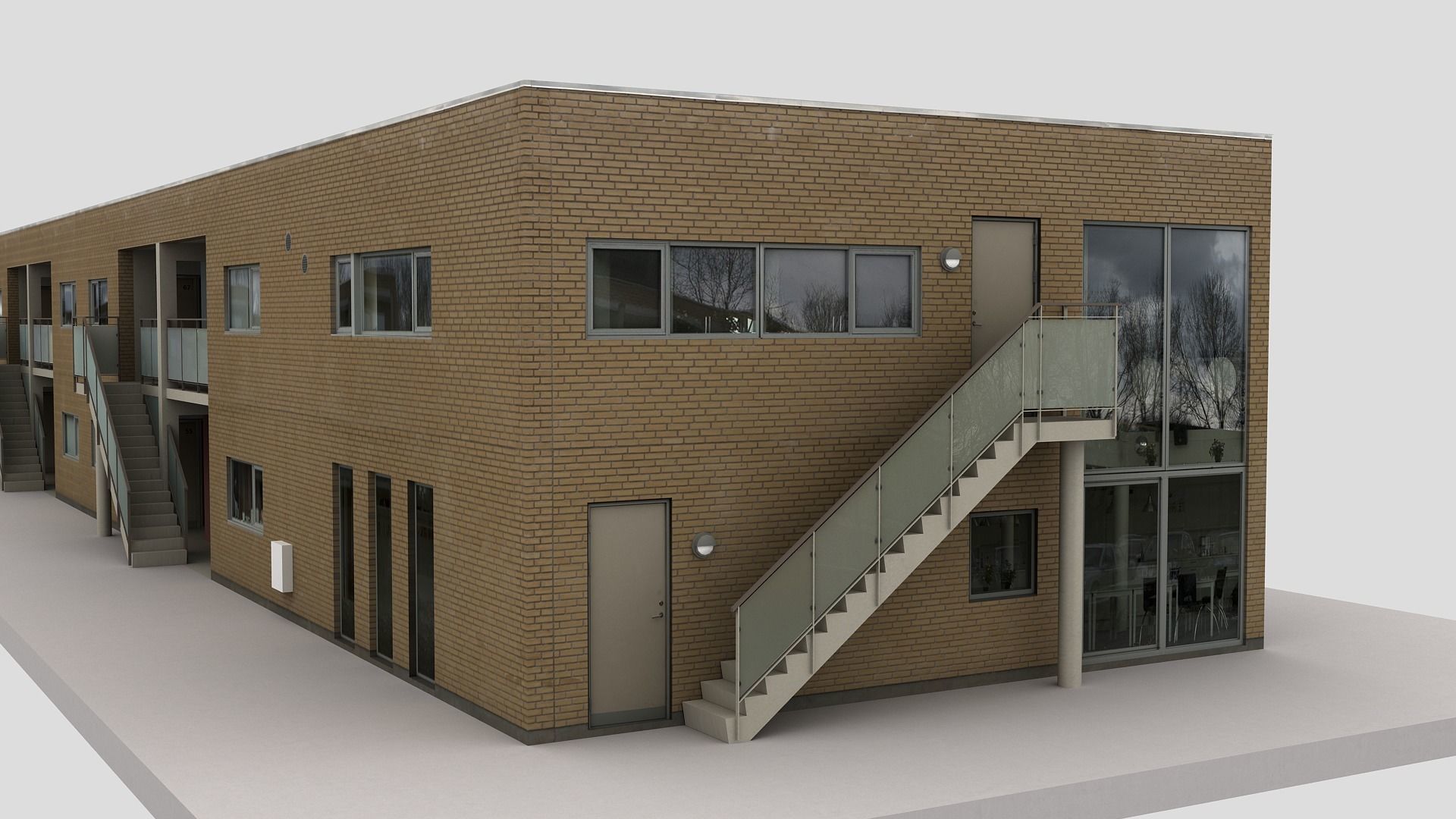 Realistic European City Block Building 23 Low-poly 3D model_5