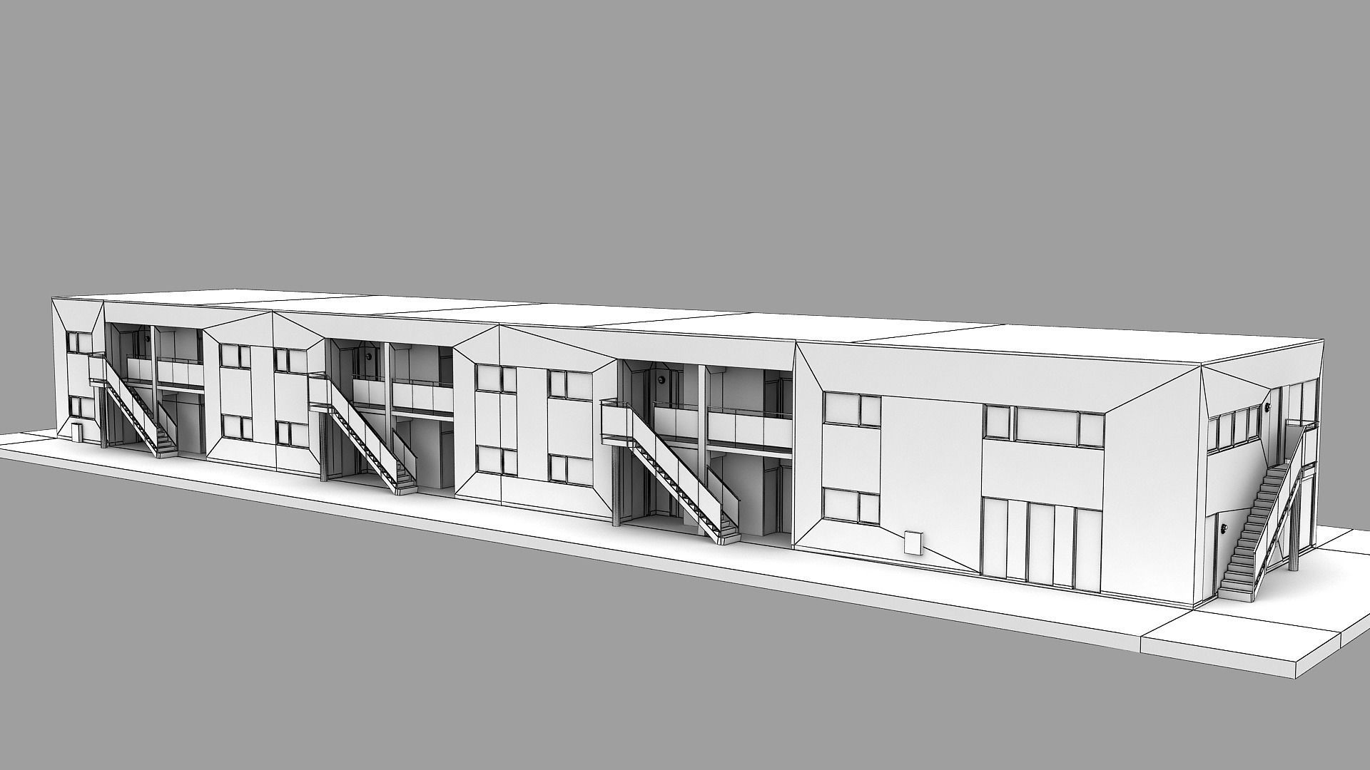 Realistic European City Block Building 23 Low-poly 3D model_15