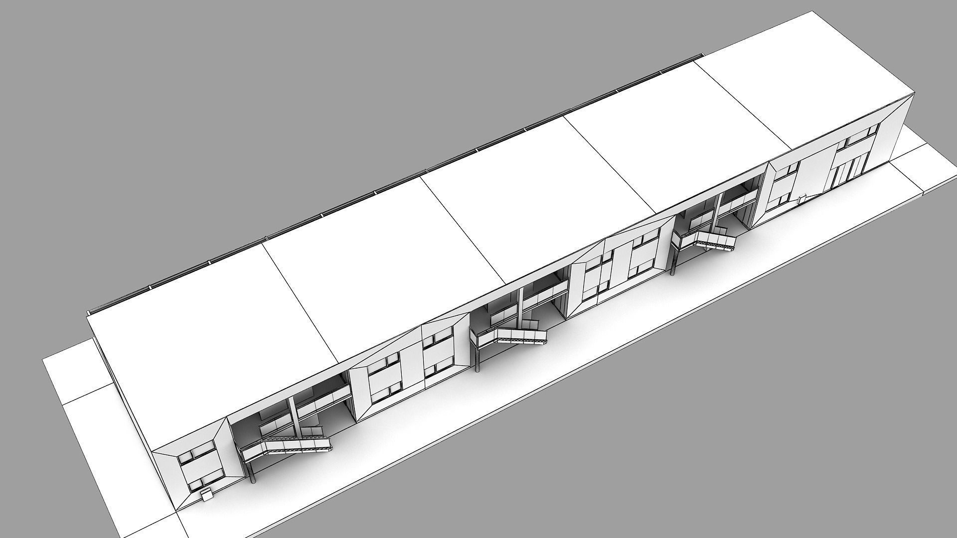 Realistic European City Block Building 23 Low-poly 3D model_18