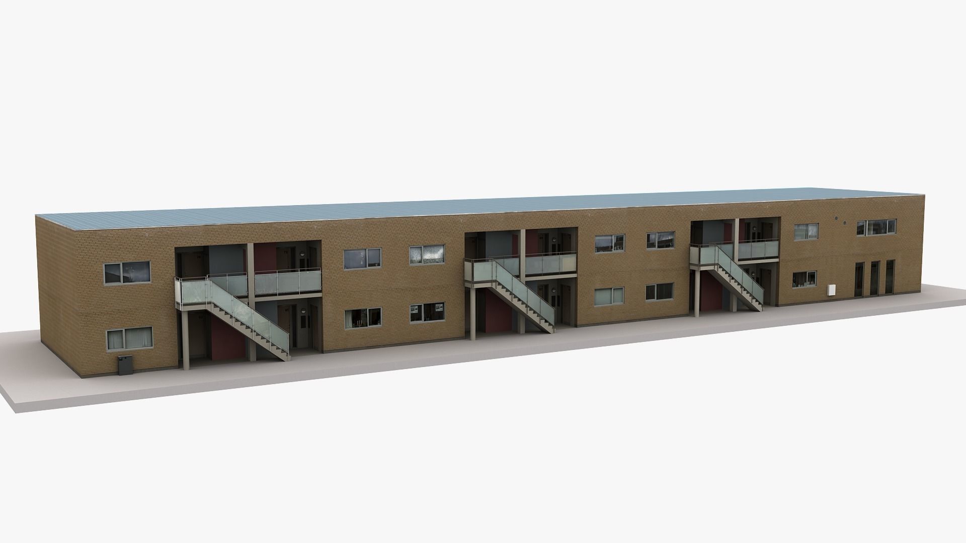 Realistic European City Block Building 23 Low-poly 3D model_10