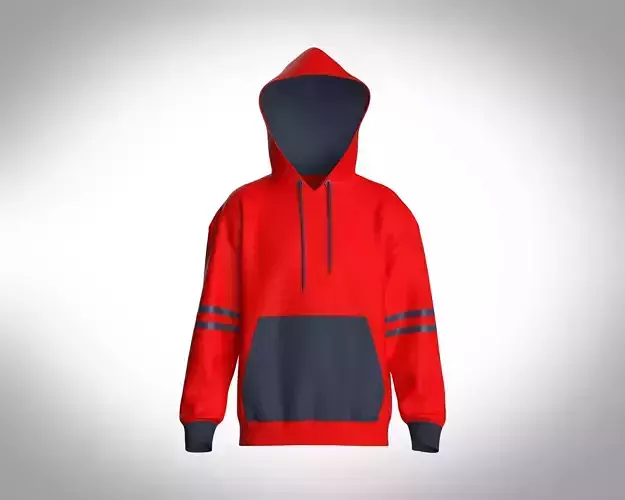 Mens Red Stylish Hoodie