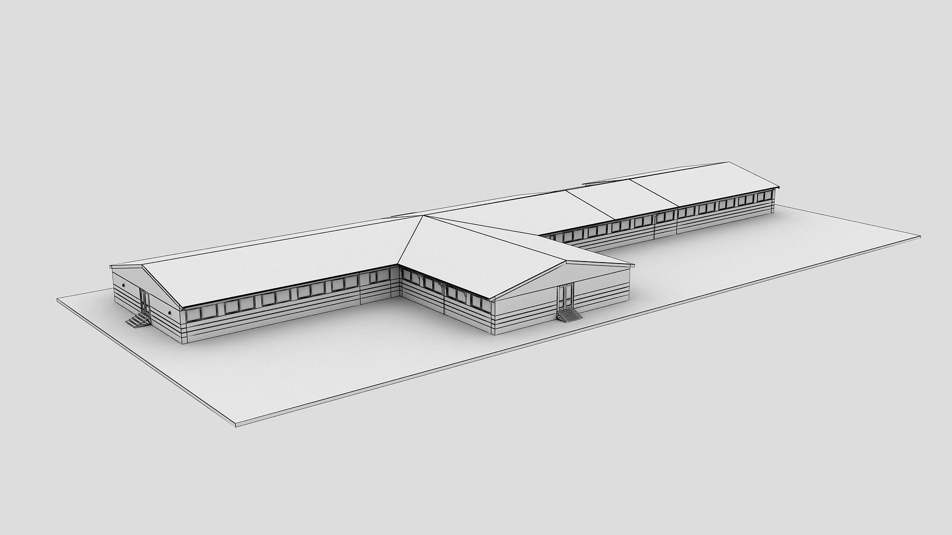 Realistic European City Block Building 24 Low-poly 3D model_11