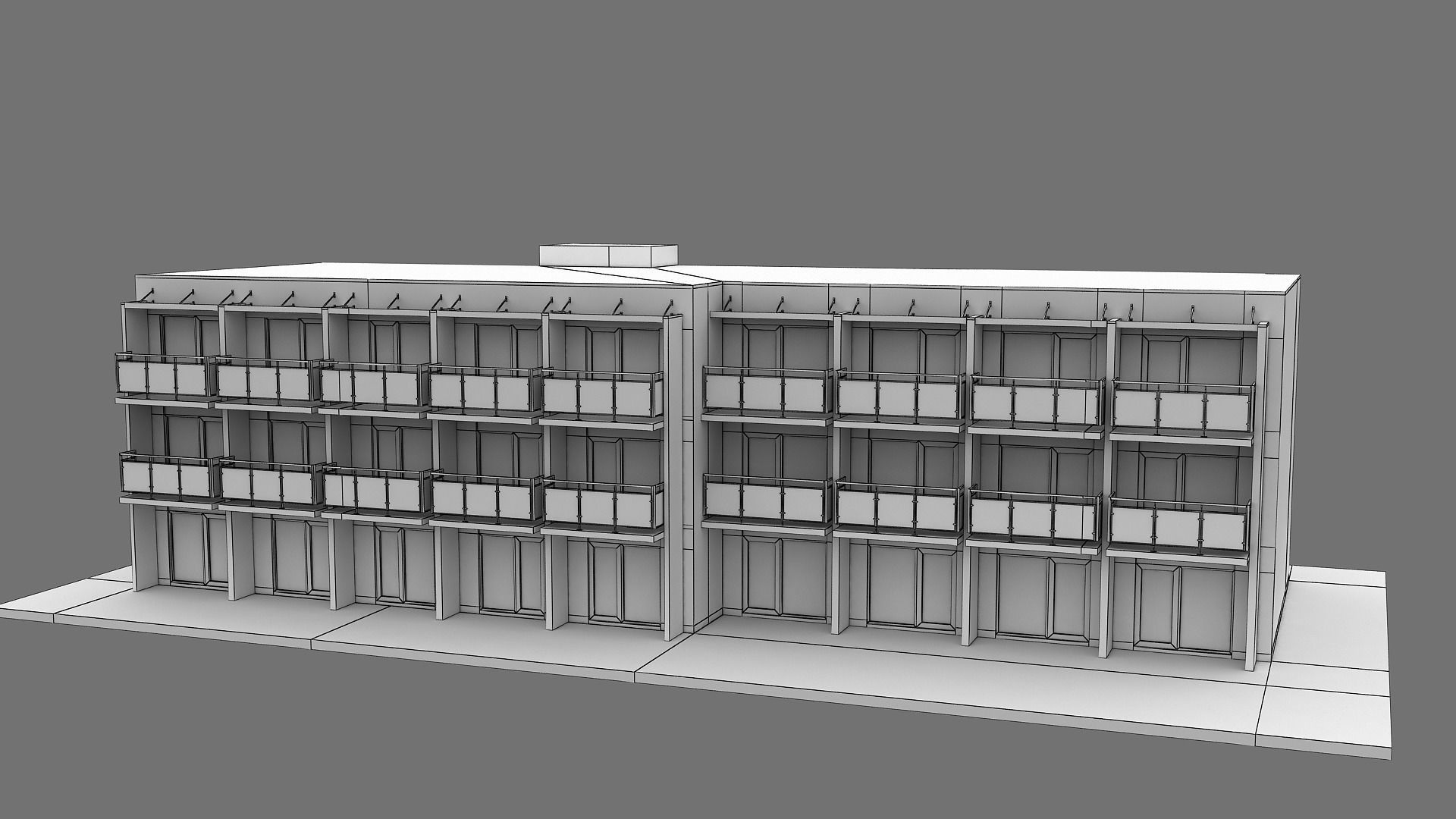 Realistic European City Block Building 26 Low-poly 3D model_13