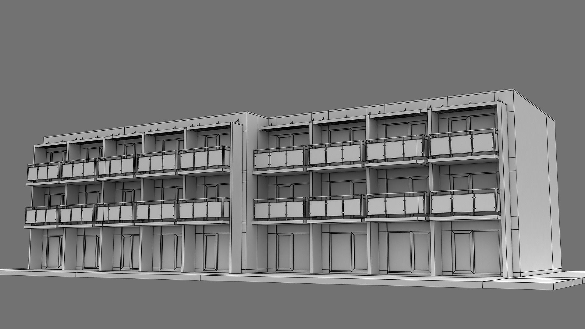 Realistic European City Block Building 26 Low-poly 3D model_18