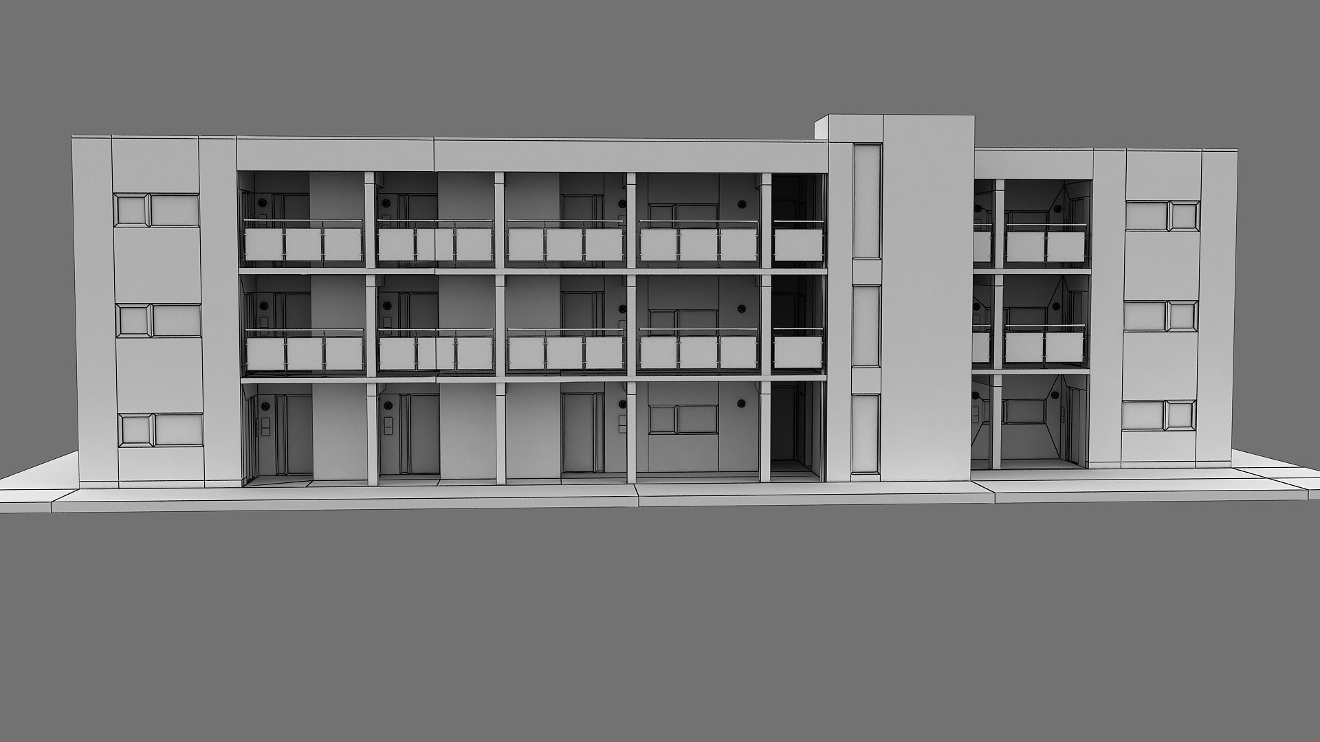 Realistic European City Block Building 26 Low-poly 3D model_12