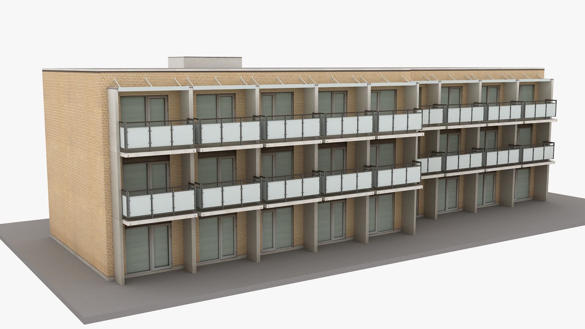 Realistic European City Block Building 26 Low-poly 3D model_10