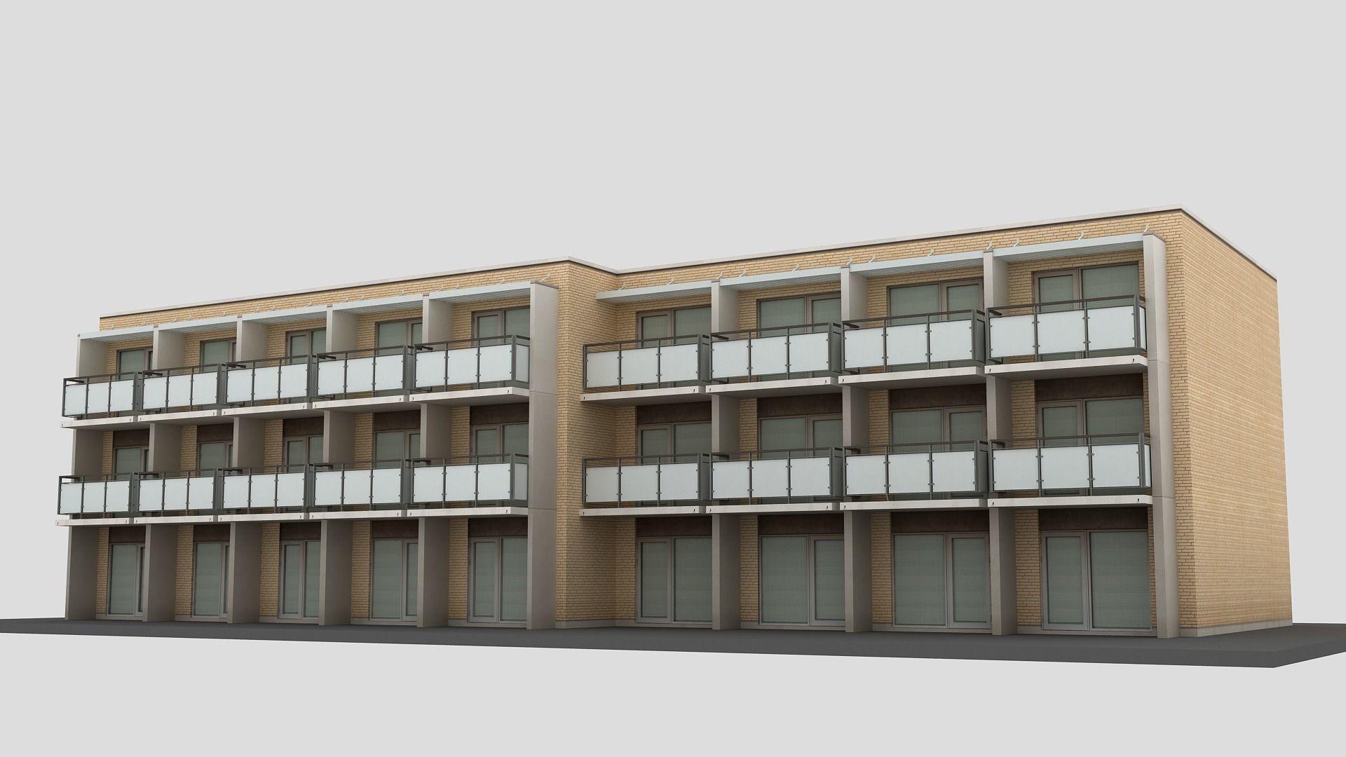 Realistic European City Block Building 26 Low-poly 3D model_9