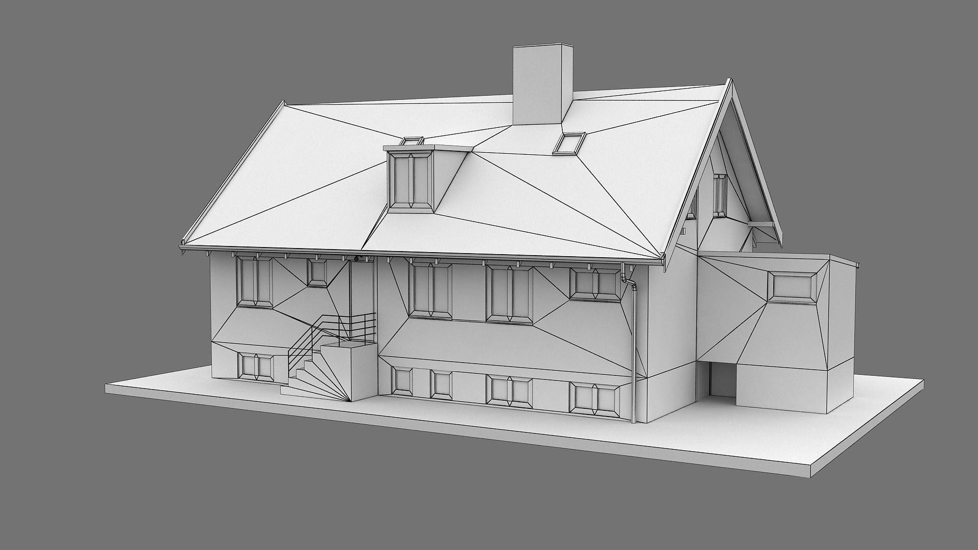 Realistic European City Block Building 28 Low-poly 3D model_12