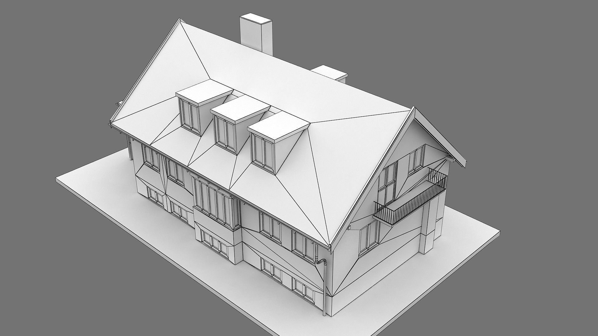 Realistic European City Block Building 28 Low-poly 3D model_16