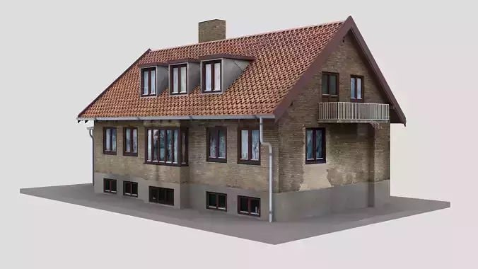 Realistic European City Block Building 28