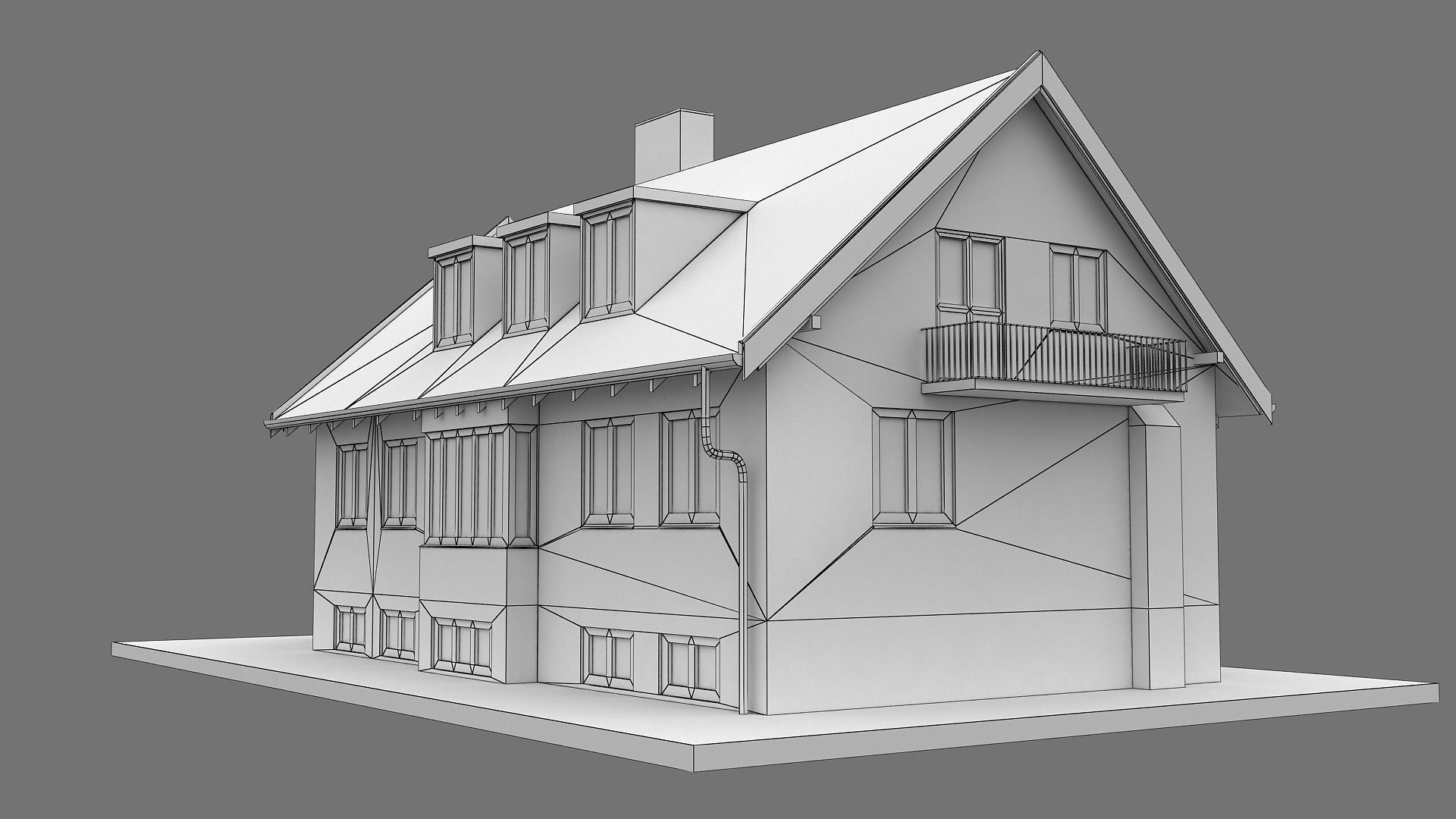 Realistic European City Block Building 28 Low-poly 3D model_18