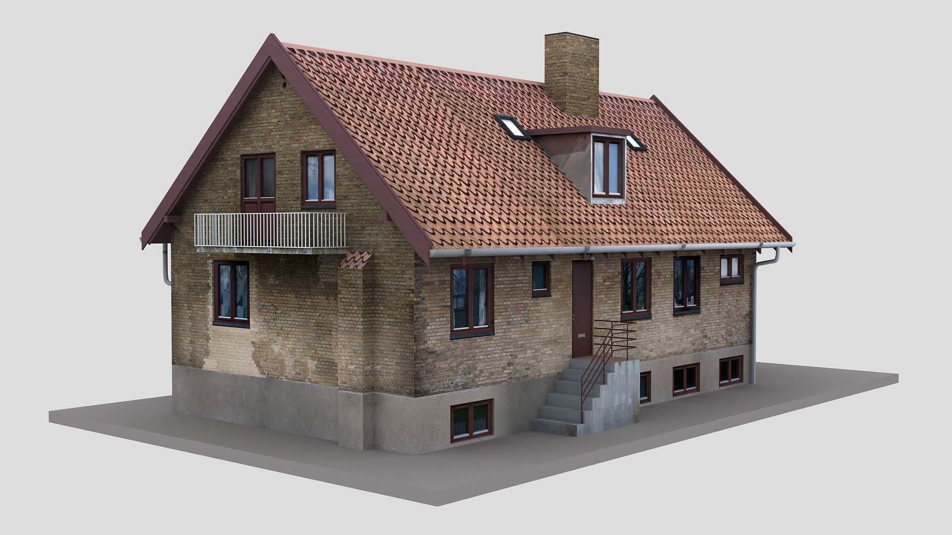 Realistic European City Block Building 28 Low-poly 3D model_2