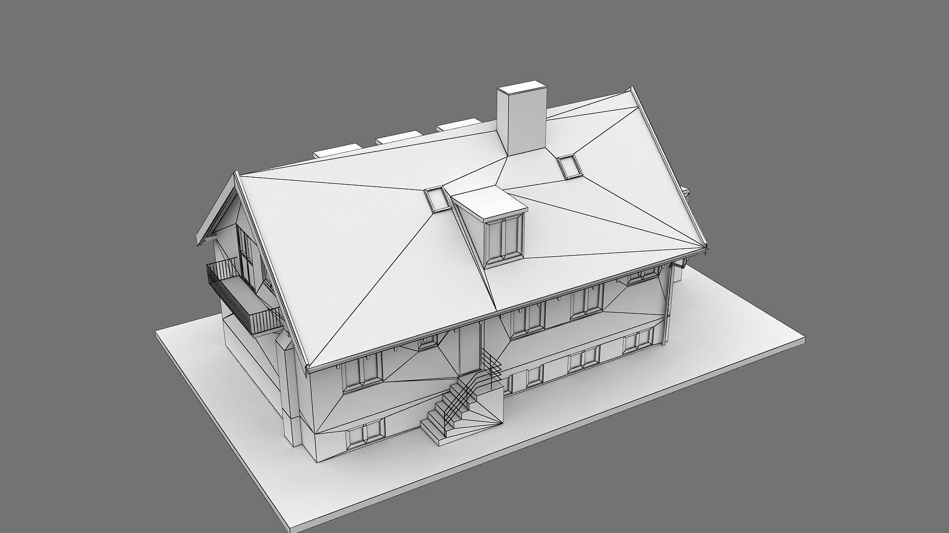 Realistic European City Block Building 28 Low-poly 3D model_17