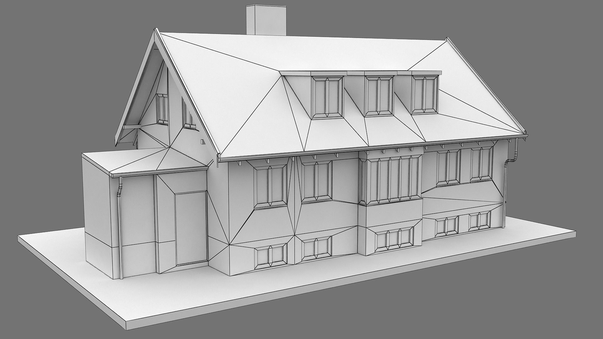 Realistic European City Block Building 28 Low-poly 3D model_10