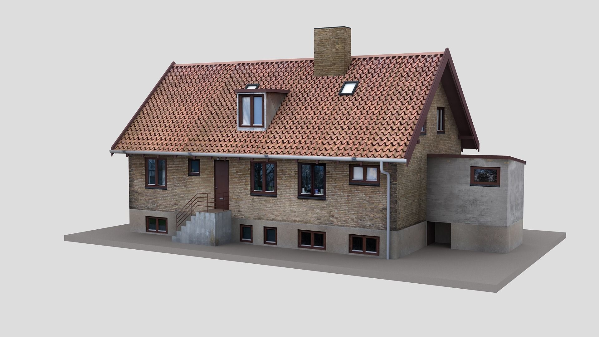 Realistic European City Block Building 28 Low-poly 3D model_1