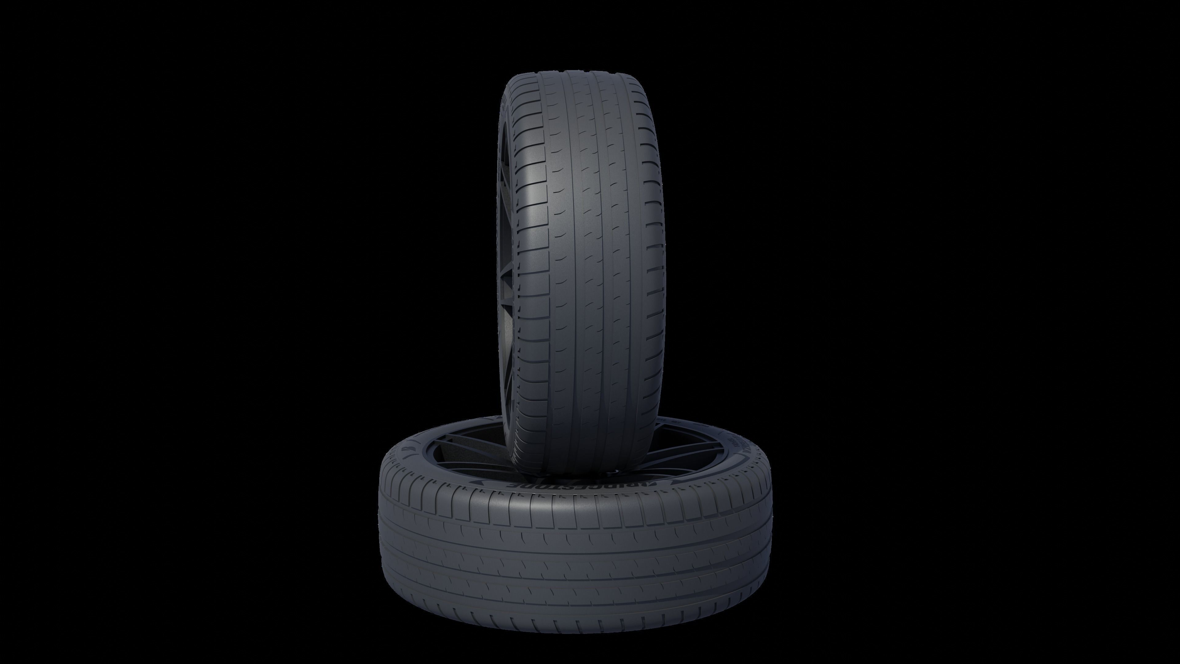 3d Wheel Model of Bridgestone POTENZA SPORT Low-poly 3D model_9