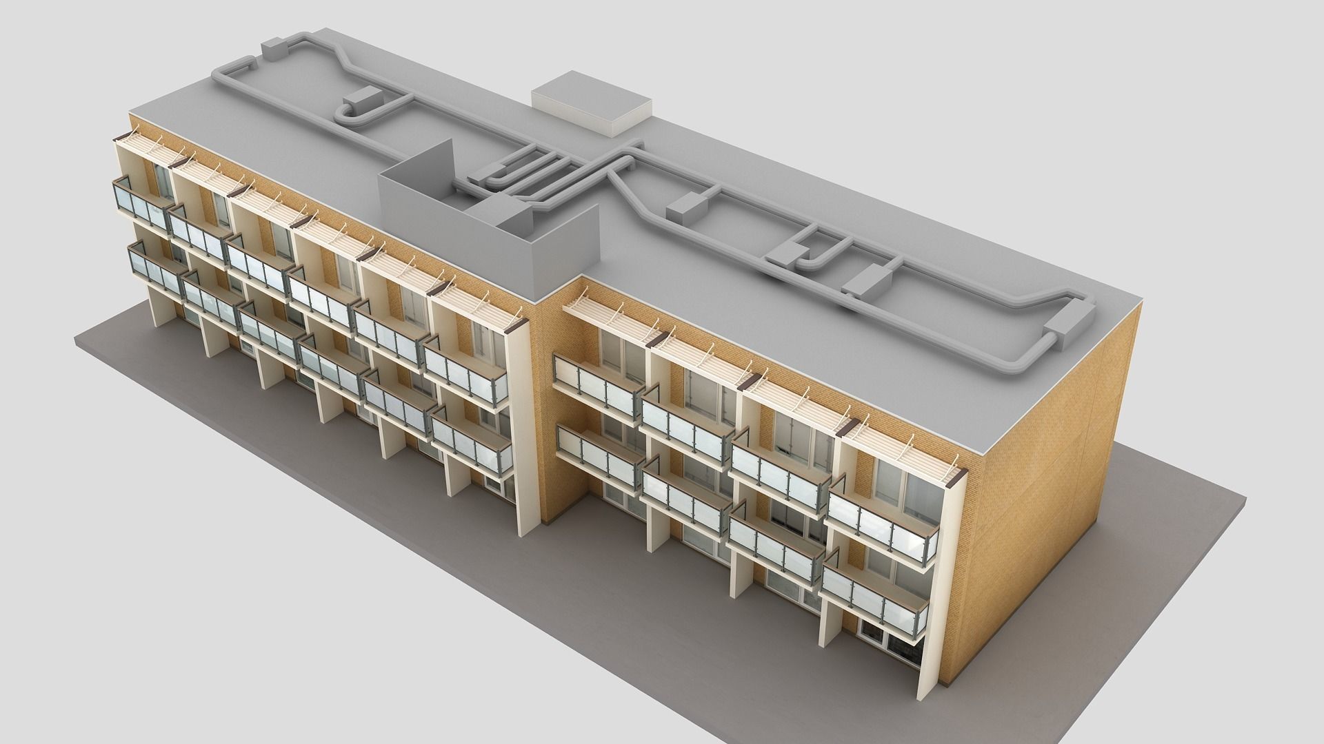 Realistic European City Block Building 30 Low-poly 3D model_3