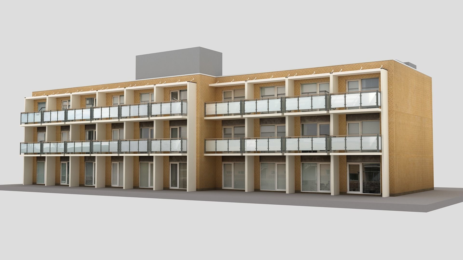 Realistic European City Block Building 30 Low-poly 3D model_2