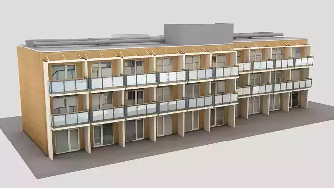 Realistic European City Block Building 30