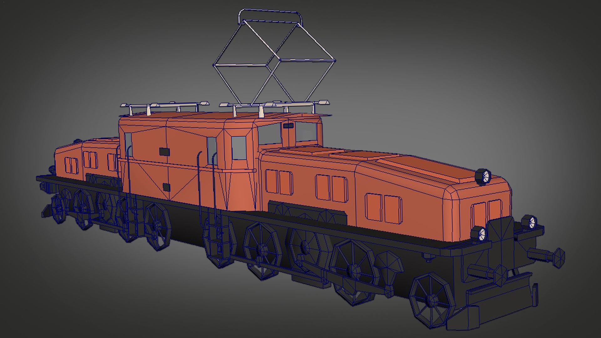 Crocodile Locomotive Train Class Ce 6-8 Low-poly 3D model_12