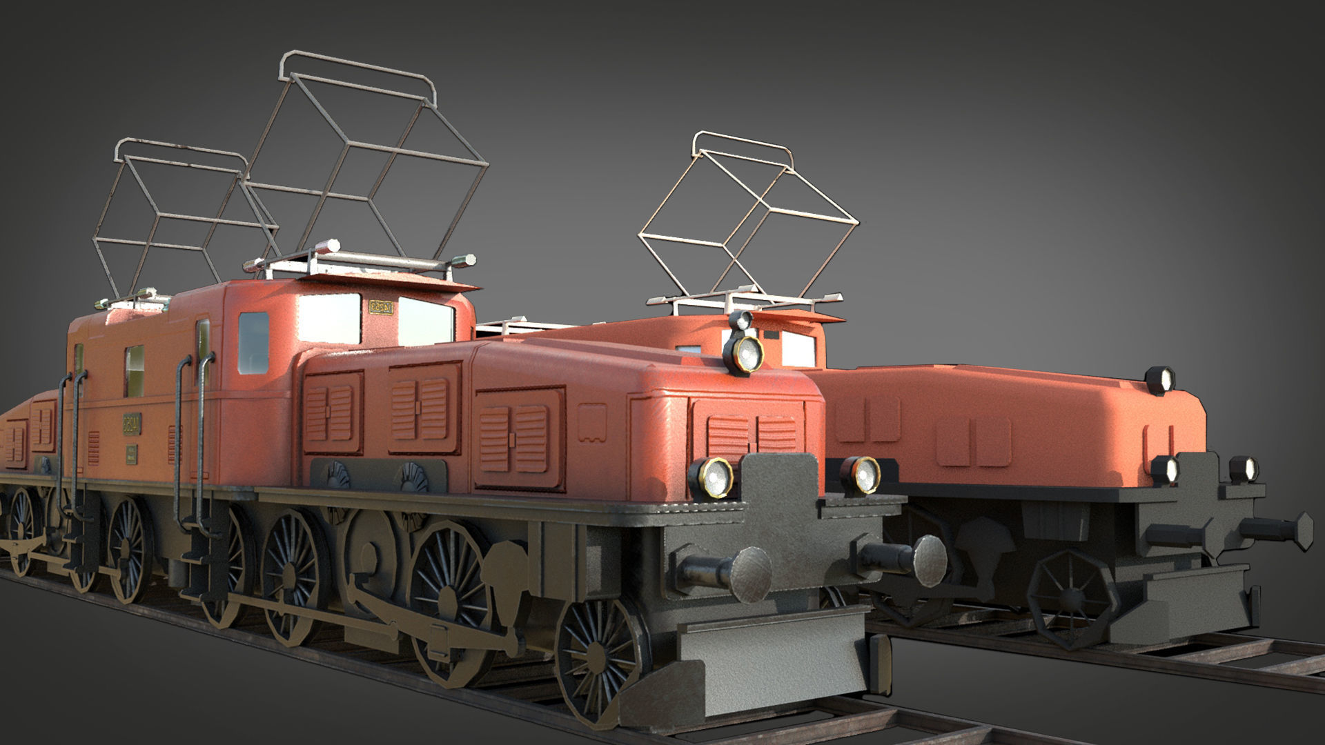 Crocodile Locomotive Train Class Ce 6-8 Low-poly 3D model_2