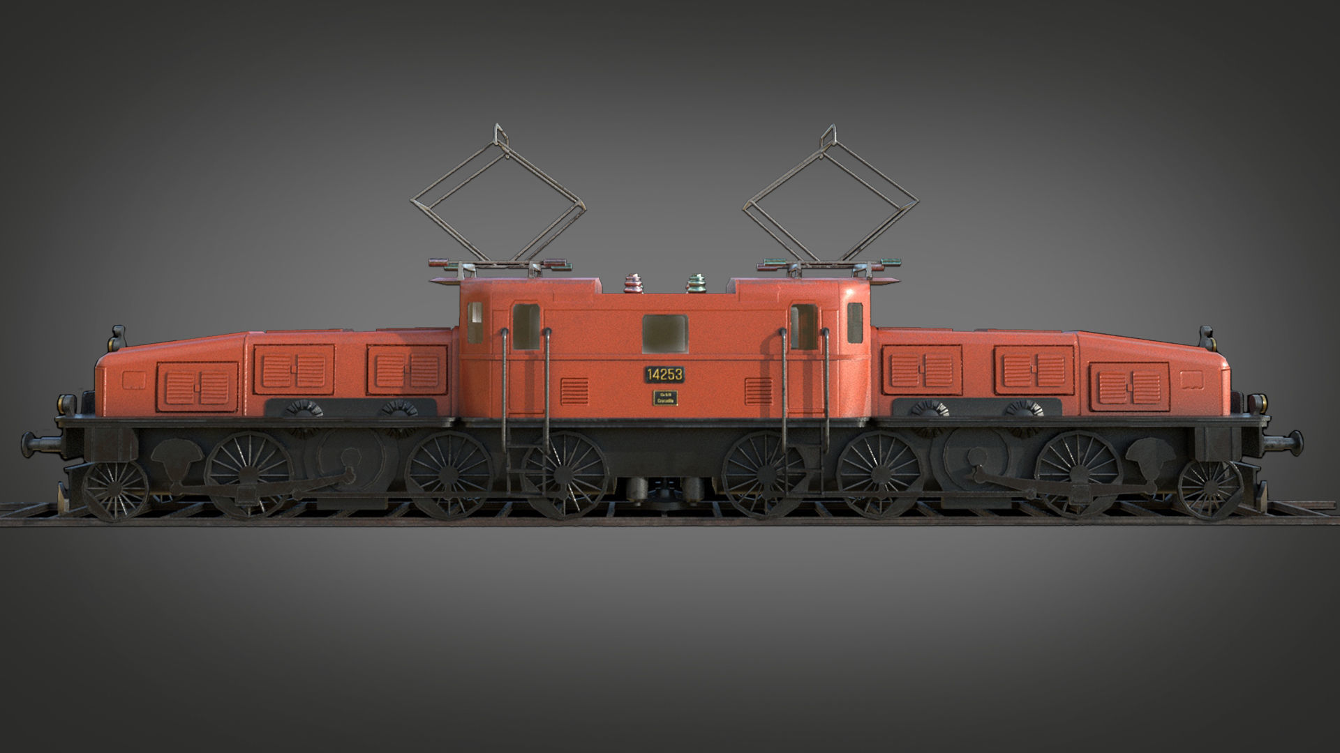 Crocodile Locomotive Train Class Ce 6-8 Low-poly 3D model_9