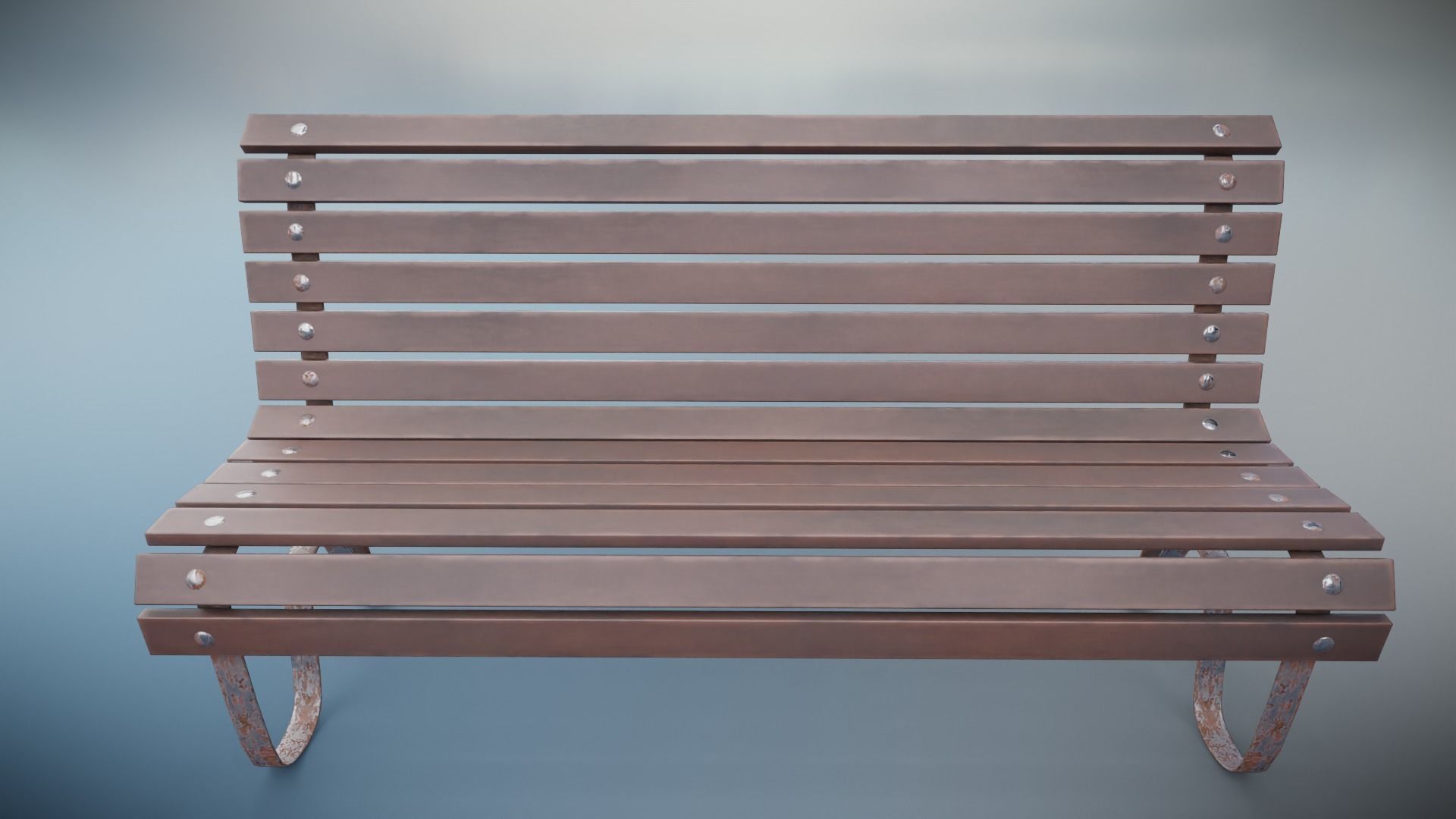 Bench Low-poly 3D model_1