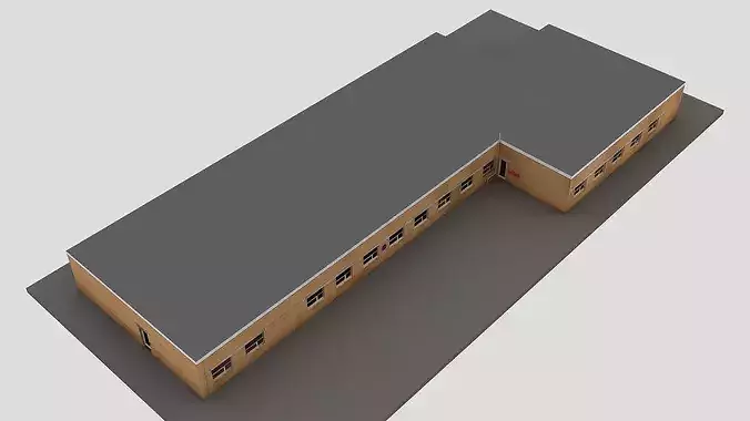 Realistic European City Block Building 35 3D model 5