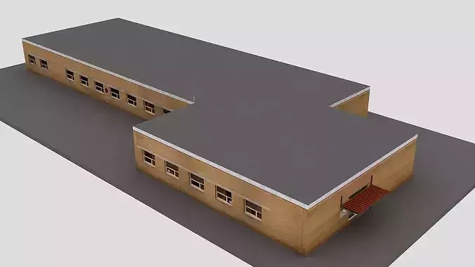 Realistic European City Block Building 35 3D model 7