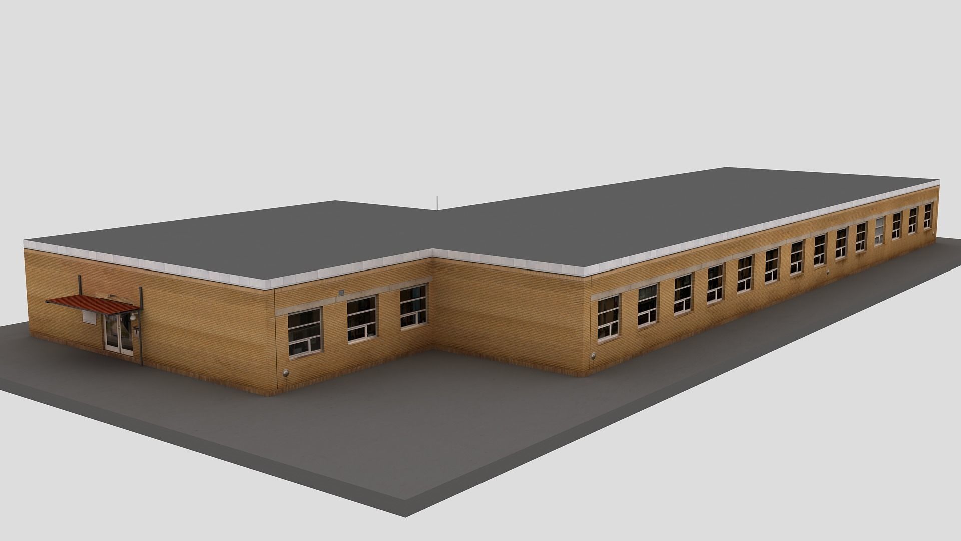 Realistic European City Block Building 35 3D model_1