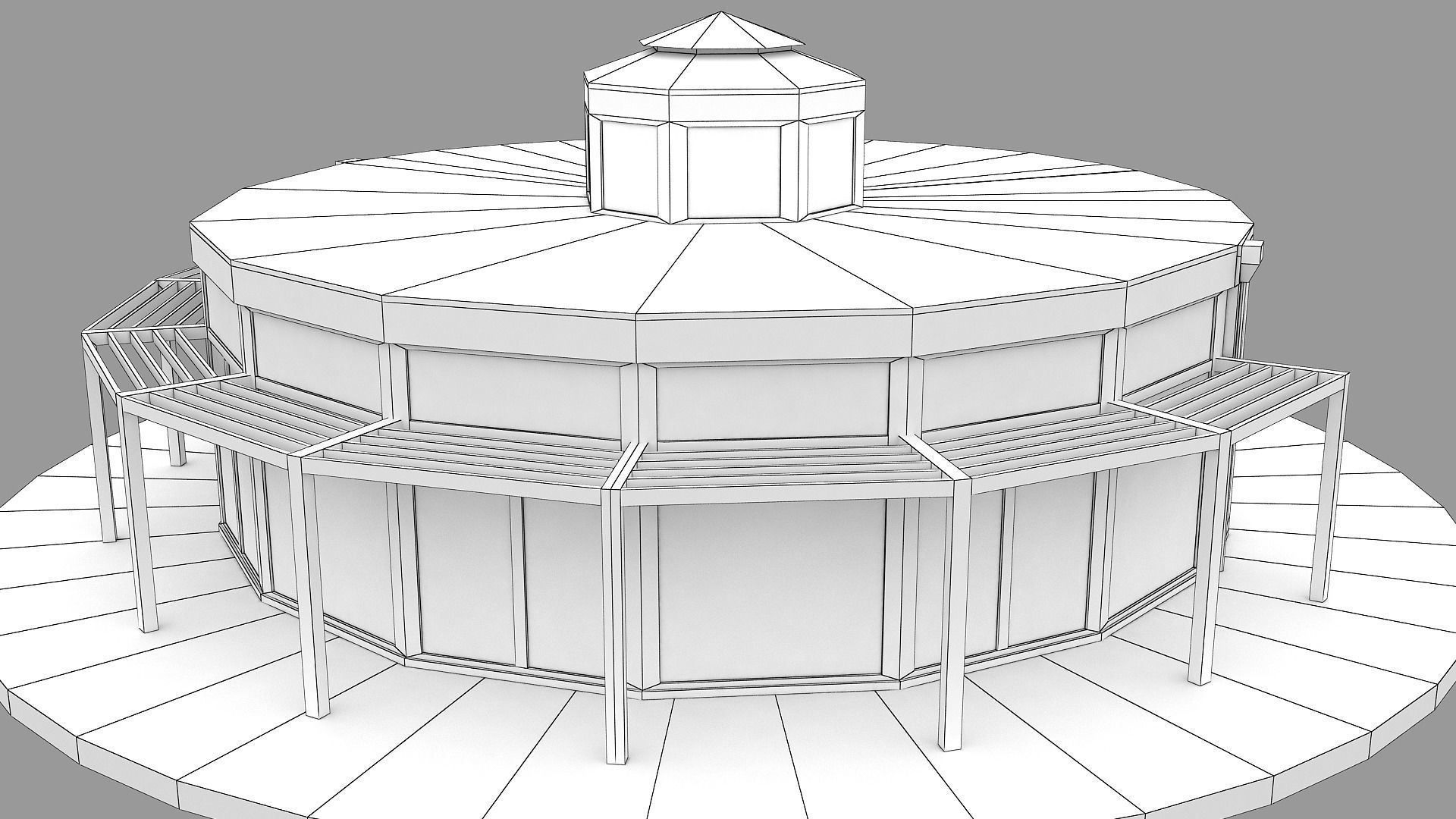 Realistic European City Block Building 36 3D model_11