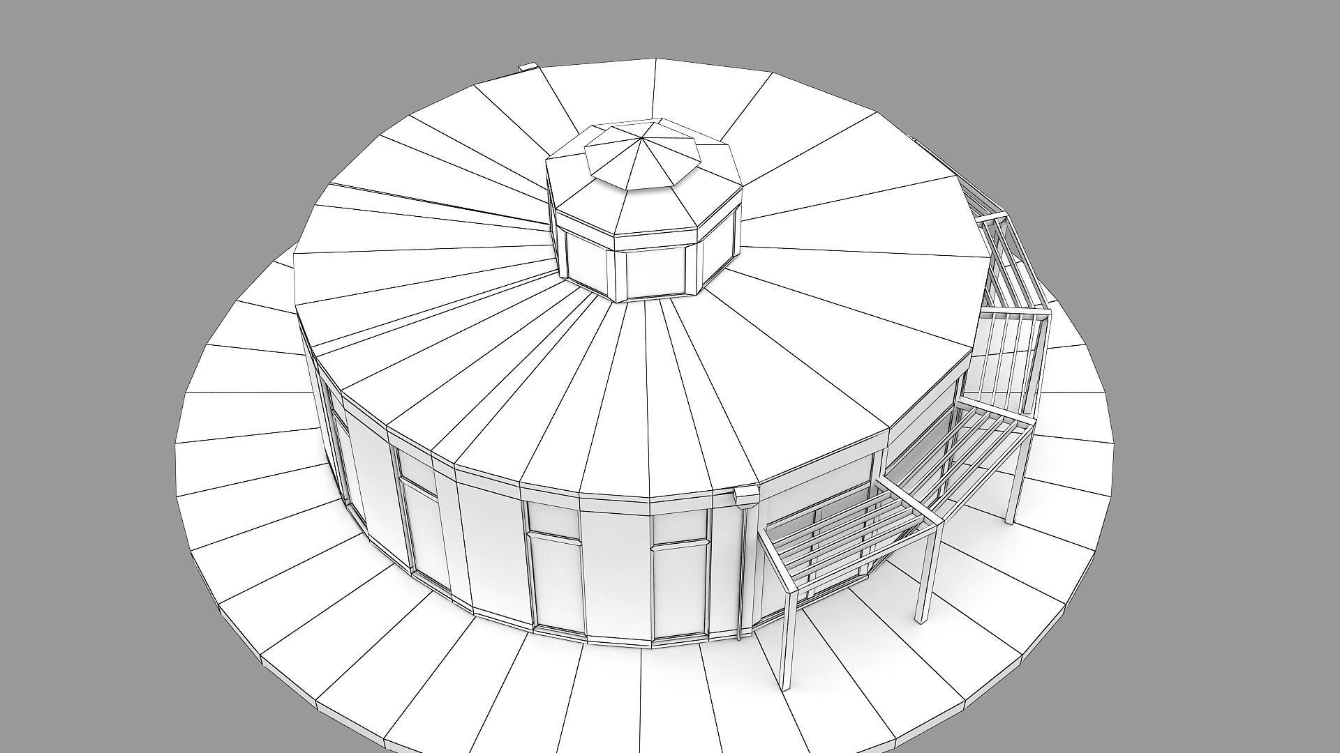 Realistic European City Block Building 36 3D model_10