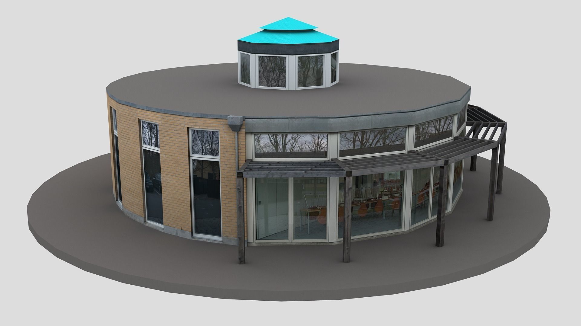 Realistic European City Block Building 36 3D model_7