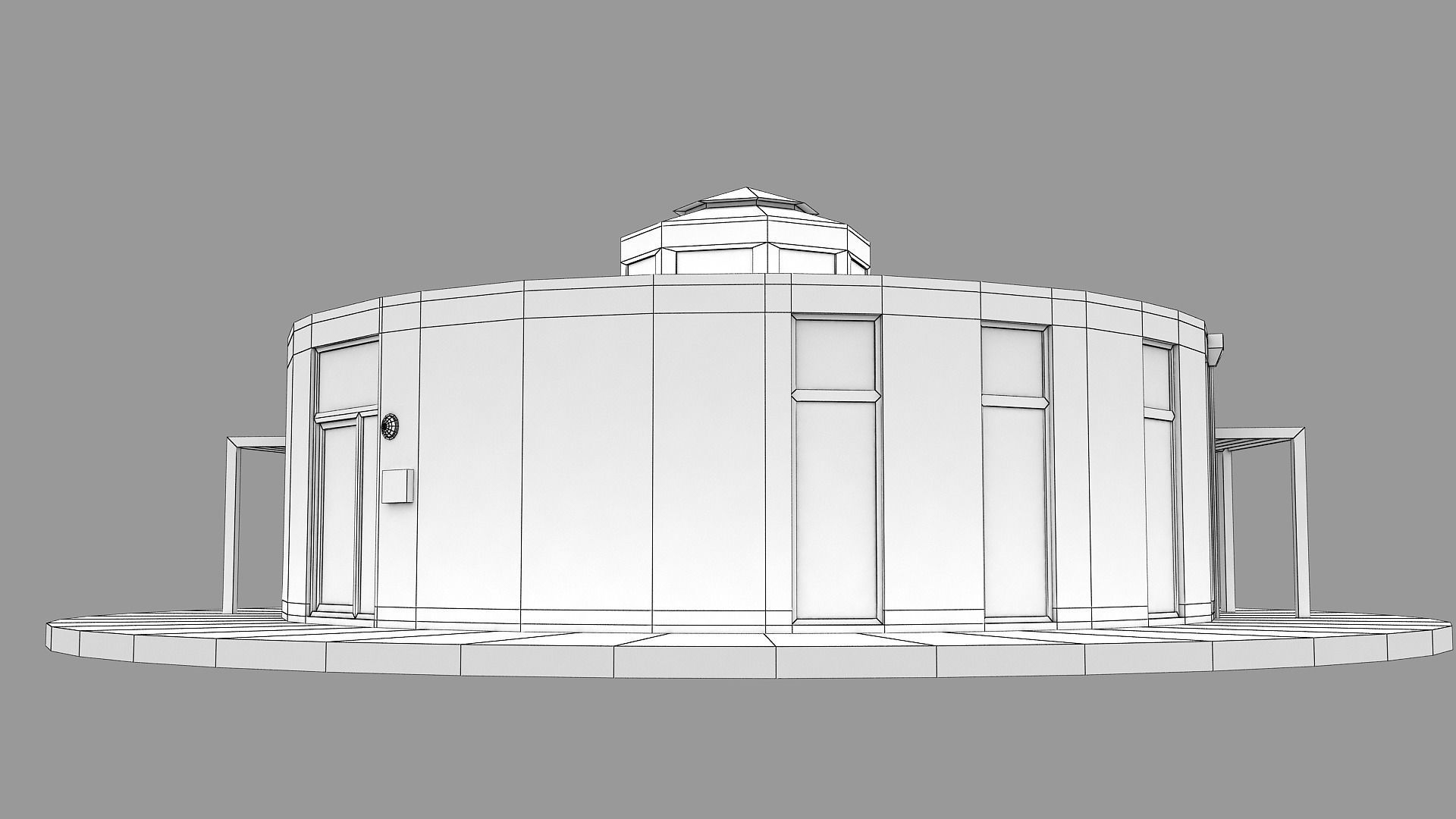 Realistic European City Block Building 36 3D model_14