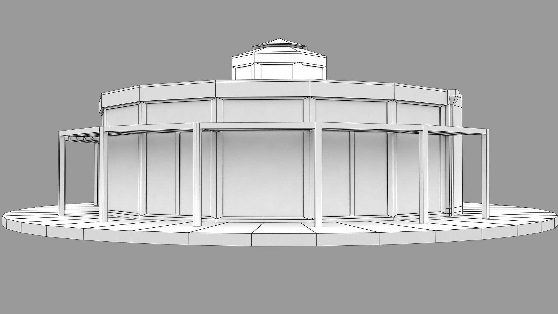 Realistic European City Block Building 36 3D model_12