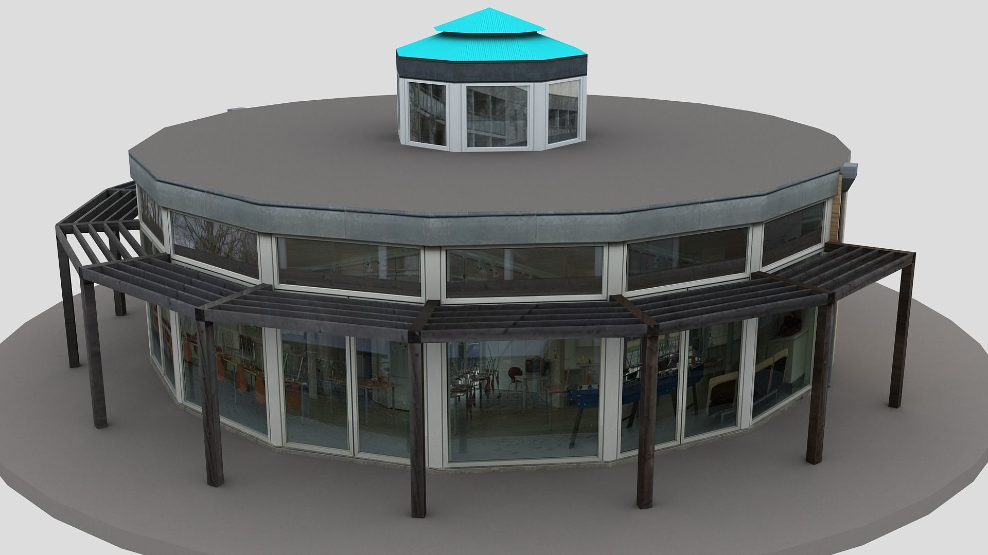 Realistic European City Block Building 36 3D model_3