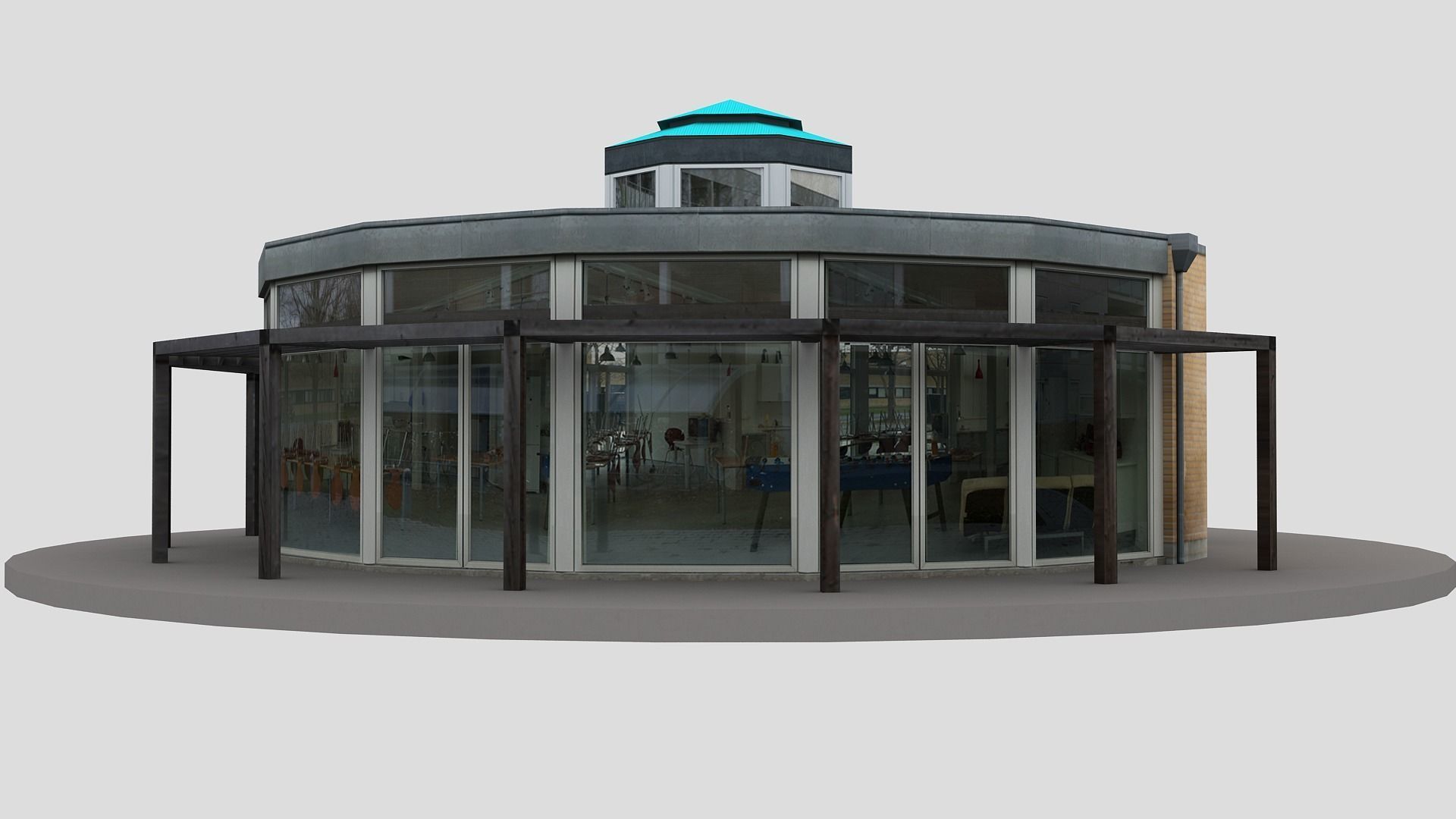 Realistic European City Block Building 36 3D model_4