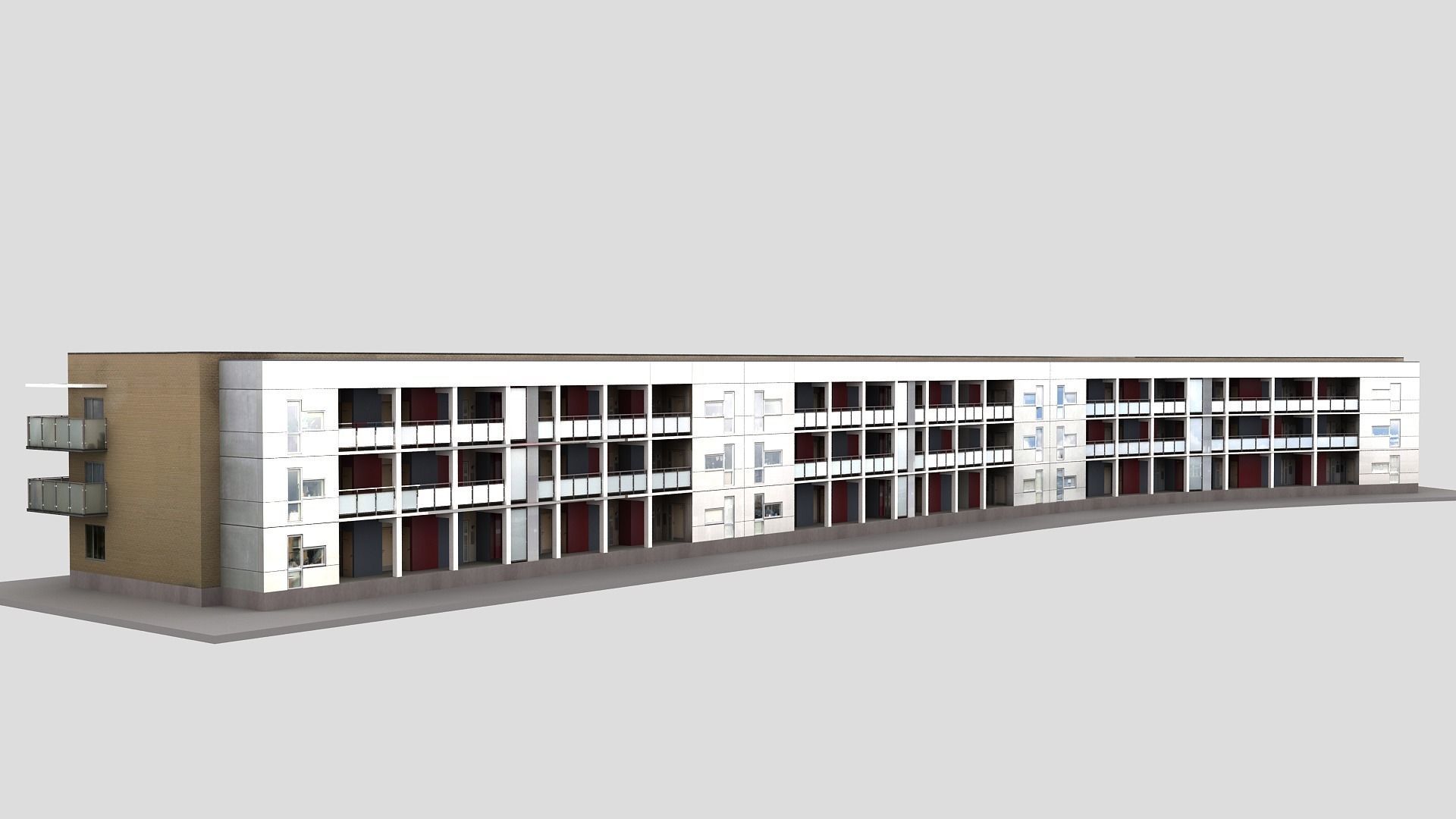 Realistic European City Block Building 39 Low-poly 3D model_4