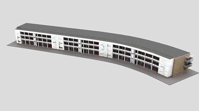 Realistic European City Block Building 39 Low-poly 3D model 3