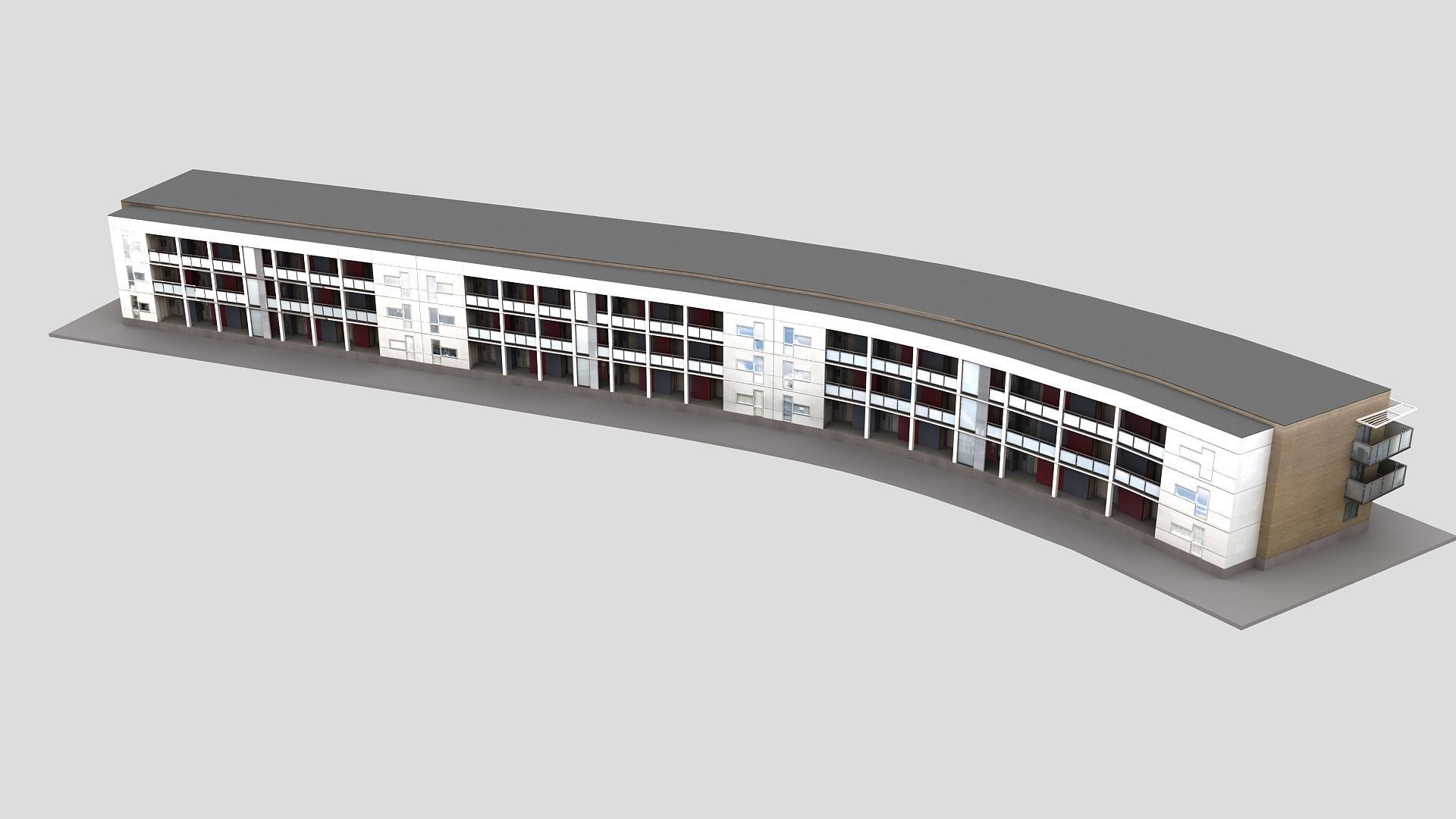 Realistic European City Block Building 39 Low-poly 3D model_2