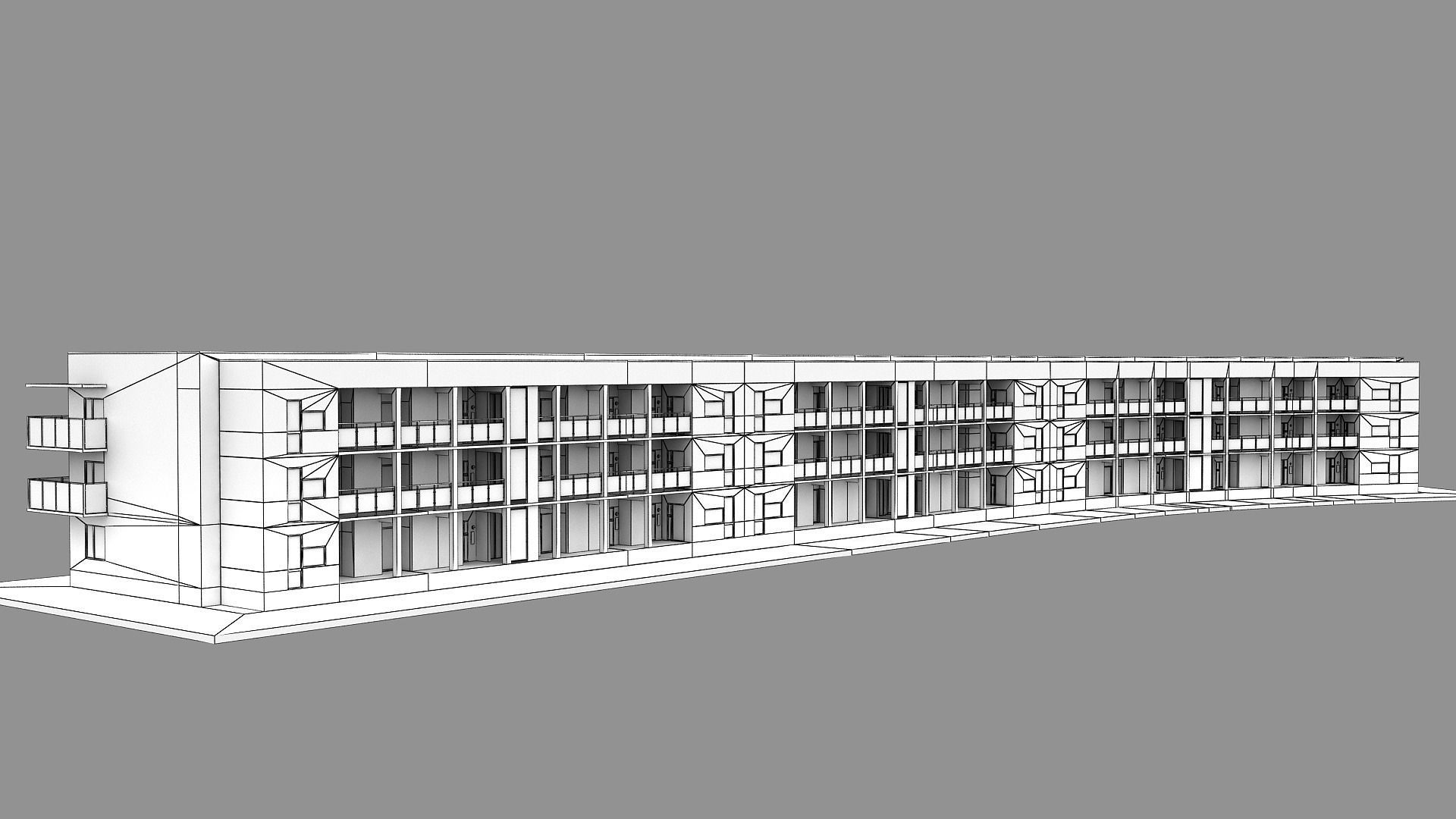 Realistic European City Block Building 39 Low-poly 3D model_14