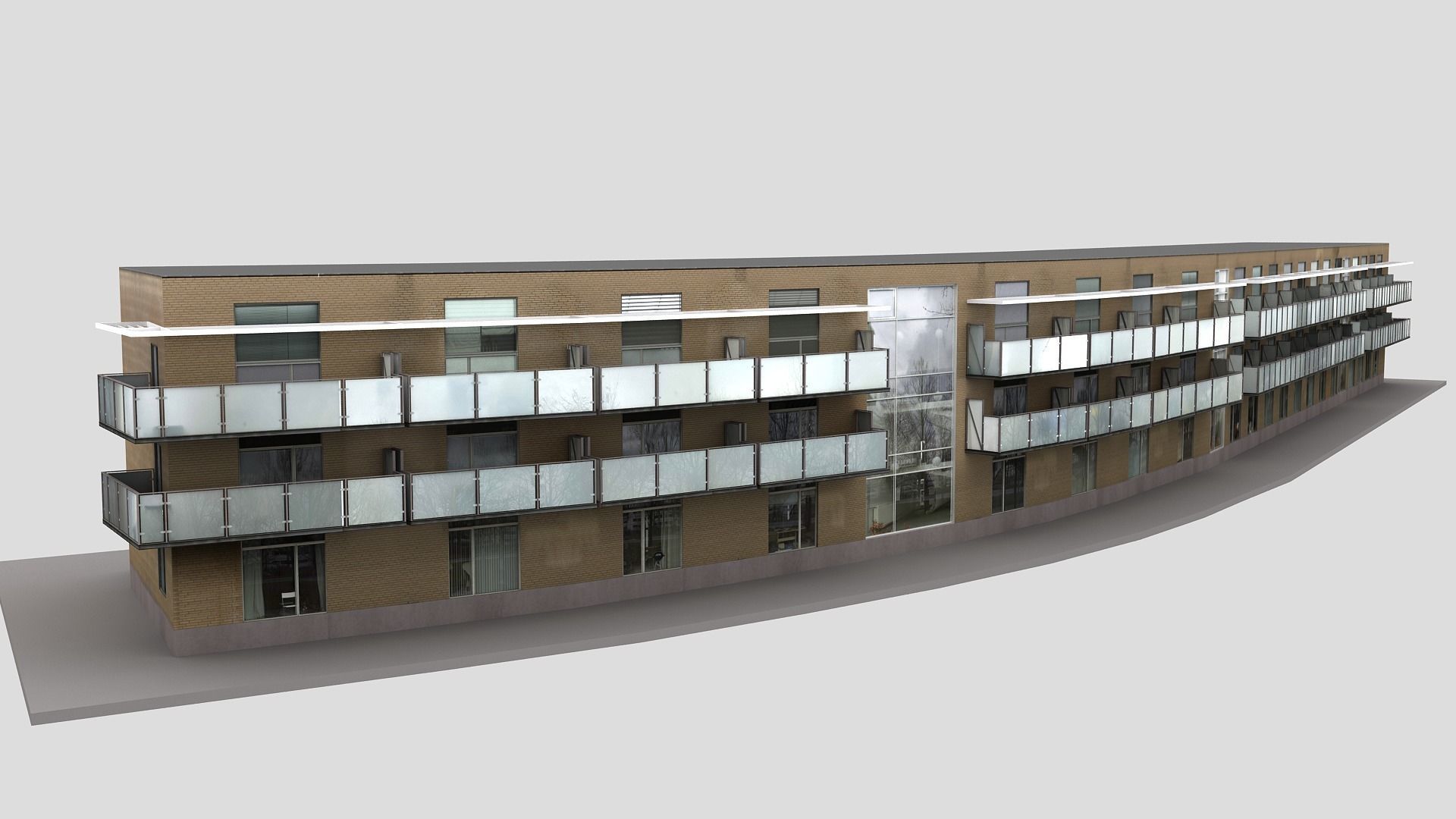 Realistic European City Block Building 39 Low-poly 3D model_8