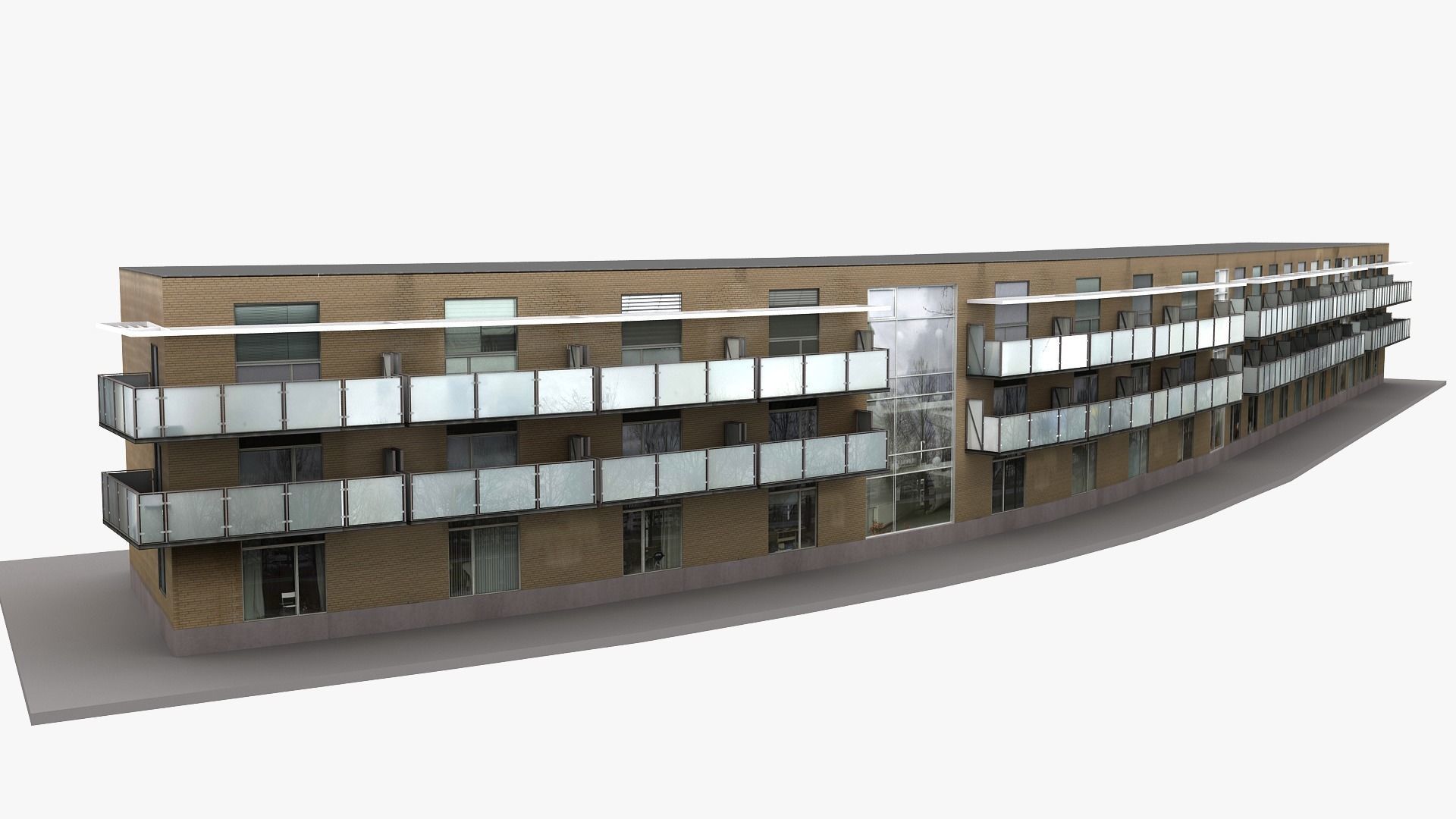 Realistic European City Block Building 39 Low-poly 3D model_9